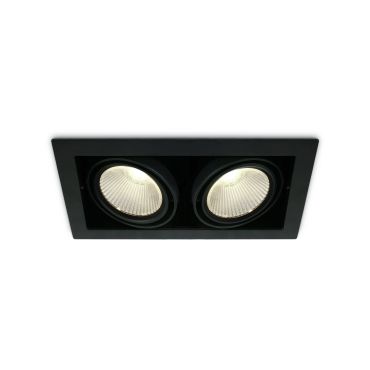 ONE Light COB Box Type Shop - spot à encastrer - 350 x 185 mm, 320 x 160 mm taille d'encastrement - 2 x 30W LED inclus - noir - blanc couleur de lumière