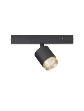 Nova Luce Ultra Slim - spot sur rail - faisceau réglable de 15 à 36 degrés - Ø 4,5 cm - 5W LED inclus - noir et or