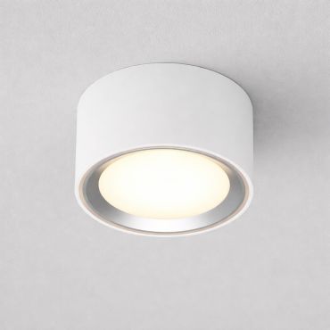 Nordlux Fallon - spot en saillie 1L - Ø 10 cm - fonction Moodmaker à 4 niveaux - LED 5,5W dimmable inclus - blanc et acier brossé