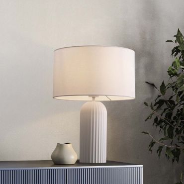 Nova Luce Ammos - lampe de table - Ø 35 x 47 cm - blanc