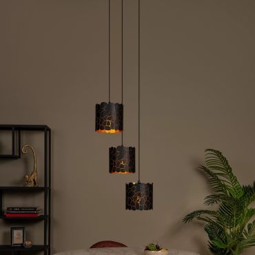 Lucide Almelo - lampe suspendue 3L - Ø 45 x 165 cm - noir