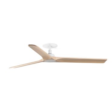 Faro Heywood L - ventilateur de plafond avec rosace encastrée - Ø 132 cm - blanc mat et pin