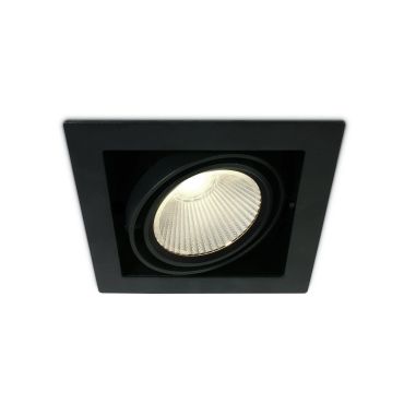 ONE Light COB Box Type Shop - spot à encastrer - 185 x 185 mm, 160 x 160 mm taille d'encastrement - 30W LED inclus - noir - couleur de lumière blanche