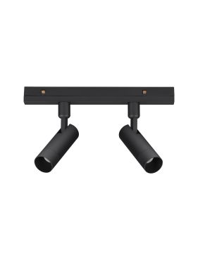 Nova Luce Buxton L - luminaire sur rail magnétique - 24,5 x 15,1 x 3,2 cm - 10W LED inclus - blanc chaud couleur de lumière - noir