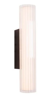 Maxlight Fayette - applique murale en saillie - 12 x 6 x 31 cm - 6W LED inclus - IP44 - noir
