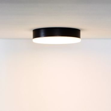 Lucide Ceres-LED - plafonnier de salle de bains - Ø 21,5 x 5 cm - 30W LED dimmable inclus - IP44 - noir
