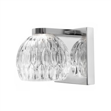 Nova Luce Lara - applique murale - 12 x 12 x 12 cm - 5W LED inclus - transparent et chromé