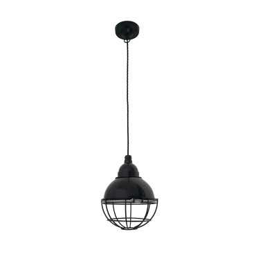 Faro Claire - lampe suspendue - Ø 16,5 x 14 cm - noir brillant