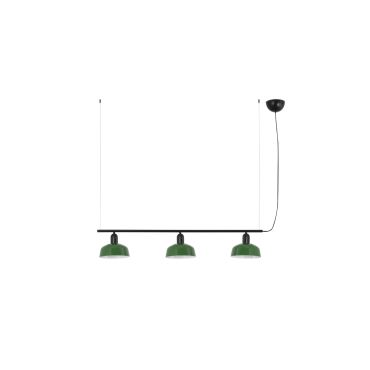 Faro Tatawin S - suspension - 100 x 18,4 x 210 cm - noir satiné et vert brillant