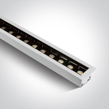 ONE Light Profils linéaires LED encastrés - plafonnier encastré - 129,5 x 5 x 5,5 cm - 40W LED inclus - blanc - blanc chaud à blanc froid
