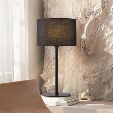 Nova Luce Sibnia - lampe de table - Ø 30 x 57,8 cm - noir sablé