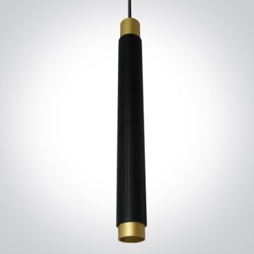 ONE Light Magnetic Pendants - lampe suspendue pour rail magnétique - Ø 3,3 x 150 cm - 5W LED inclus - noir et laiton