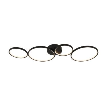 Searchlight Cirque - plafonnier - 98 x 32 x 5,5 cm - 34W LED dimmable inclus - noir et blanc mat