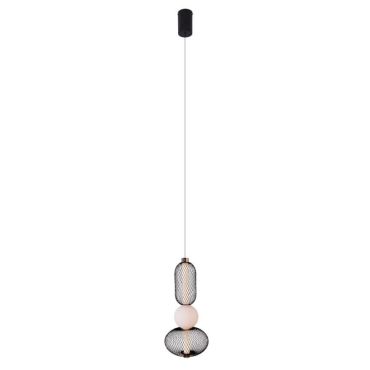 Maxlight Bora - lampe suspendue - Ø 22 x 183 cm - 10W LED inclus - noir et or
