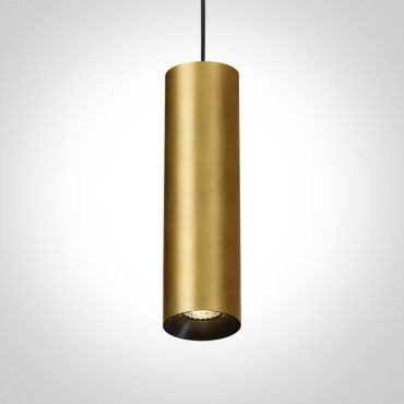 ONE Light Cylinder - lampe suspendue - Ø 7,5 x 240 cm - laiton brossé
