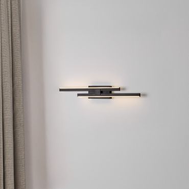 Nova Luce Amica - applique murale - 6 x 8 x 53,5 cm - 12W dimmable LED inclus - noir sablé