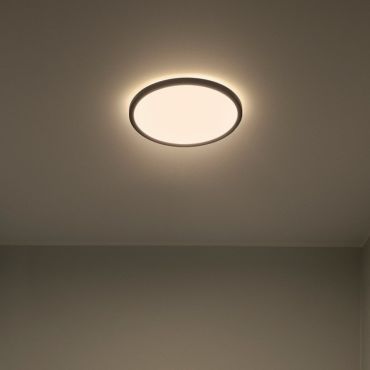 Nordlux Oja - plafonnier - Ø 29,4 x 2,3 cm - 3 niveaux de gradation (2700K) - 18W LED inclus - noir