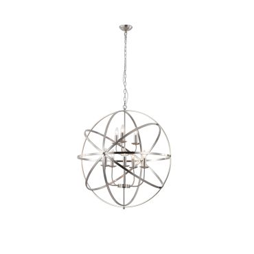 Searchlight Orbit - lampe suspendue - Ø 80 x 200 cm - argent satiné
