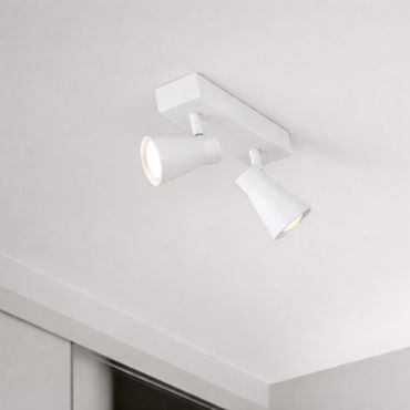 Nova Luce Dublin - spot en saillie 2L - 24,5 x 5,5 x 15 cm - blanc sable
