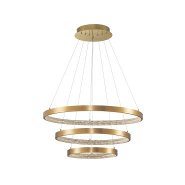 Nova Luce Preston - lampe suspendue - Ø 80 x 150 cm - 112W dimmable LED inclus - antique gold brass