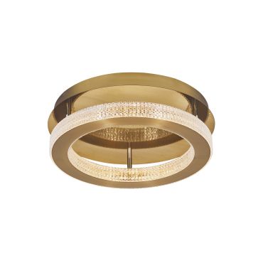 Nova Luce Fiore - plafonnier - Ø 40 x 12 cm - 40W LED dimmable inclus - antique gold brass