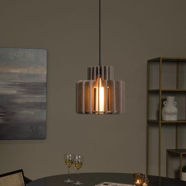 Lucide Rollo - lampe suspendue - Ø 31 x 150 cm - taupe