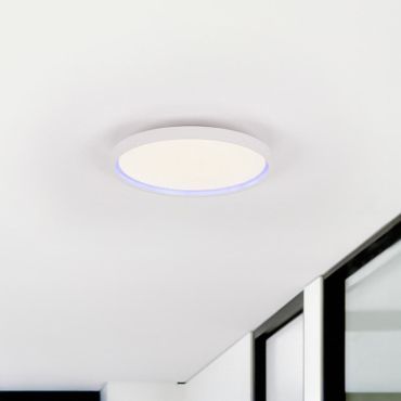 Nova Luce Chet - plafonnier avec télécommande - Ø 39,3 x 6,5 cm - 30W dimmable LED inclus - blanc sablé