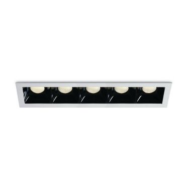 ONE Light Shop Square Boxes - spot encastré - 250 x 62 mm, 240 x 57 mm taille d'encastrement - 5 x 6,5W LED dimmable inclus - blanc