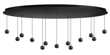 ETH Grace - suspension - Ø 4,8 x 200 cm - 52W LED dimmable inclus - noir