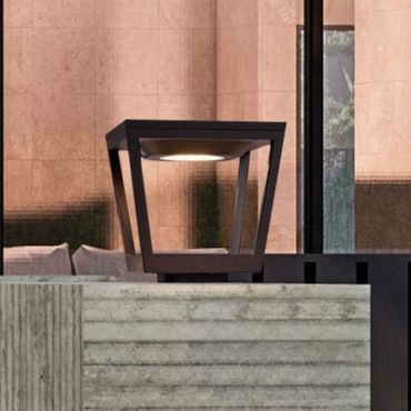 Nova Luce Cuppa - poteau de jardin solaire avec capteur - 24,4 x 23,9 x 24,4 cm - 2W LED inclus - IP54 - anthracite foncé