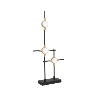 Nova Luce Atomo - lampe à poser - 28 x 9 x 52 cm - 3 x 2,4W LED inclus - or et noir