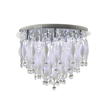 Searchlight Spindle - plafonnier avec télécommande - Ø 55 x 43 cm - 3W LED incl. - chrome et transparent