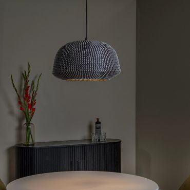 Lucide Maduka - lampe suspendue - Ø 47 x 127,5 cm - noir