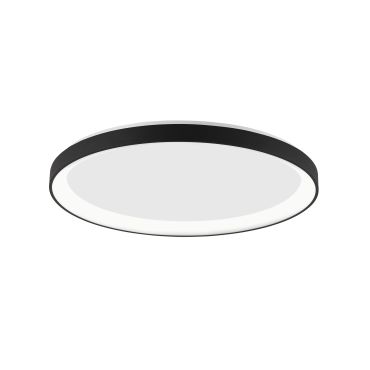 Nova Luce Pertino - plafonnier - Ø 58 x 6 cm - 48W LED dimmable inclus - noir sable