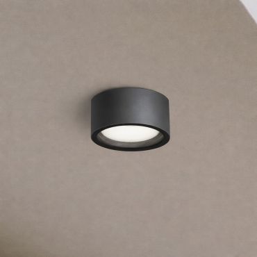 Nova Luce Focus - plafonnier d'extérieur - Ø 10 x 6,5 cm - IP54 - gris foncé
