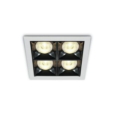 ONE Light Mirror Square Boxes - spot encastré - 93 x 93 mm, 85 x 85 mm taille d'encastrement - 16W LED inclus - blanc