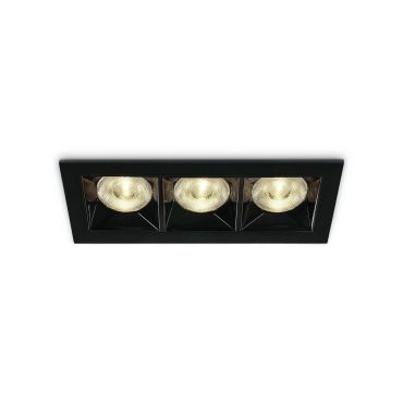 ONE Light Mirror Square Boxes - spot encastré - 130 x 54 mm, 124 x 45 mm taille d'encastrement - 12W LED inclus - noir