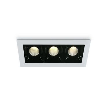 ONE Light Shop Square Boxes - spot encastré - 106 x 45 mm, 97 x 36 mm taille d'encastrement - 3 x 2W LED dimmable inclus - blanc