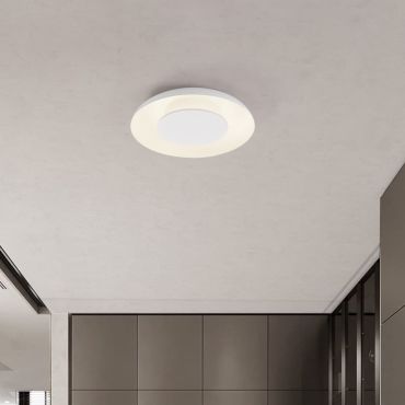 Nova Luce Epos - plafonnier - Ø 40 x 6 cm - 24W dimmable LED inclus - blanc sablé