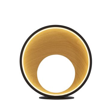 Searchlight Curio - lampe de table - 30 x 31 cm - 3 niveaux de gradation - 11W LED inclus - noir et effet bois