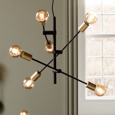 Nordlux Josefine - lampe suspendue - Ø 55 x 79 cm - noir mat et laiton
