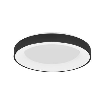 Nova Luce Rando Smart - plafonnier - Ø 60 x 9 cm - 50W LED dimmable inclus - Tuya - noir sable