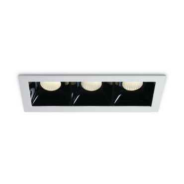 ONE Light Shop Square Boxes - spot encastré - 157 x 62 mm, 150 x 57 mm taille d'encastrement - 3 x 6,5W LED dimmable inclus - blanc