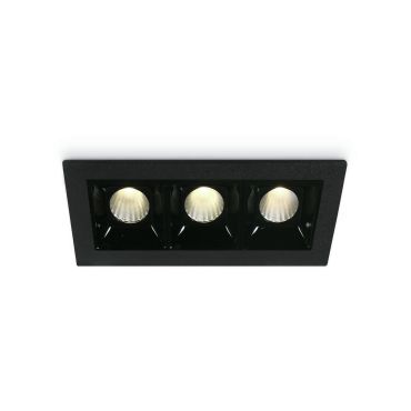 ONE Light Shop Square Boxes - spot encastré - 106 x 45 mm, 97 x 36 mm taille d'encastrement - 3 x 2W LED dimmable inclus - noir