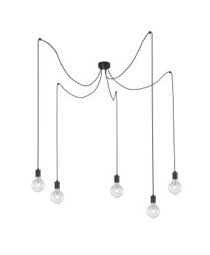 Artdelight Spin – suspension 5 lumières – Ø 4,7 x 7,5 cm – noir
