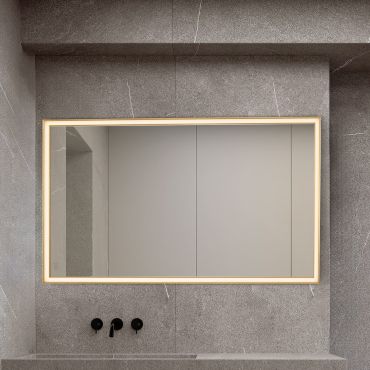 Nova Luce Ambor - miroir avec éclairage - 70 x 120 x 5,5 cm - 49W LED inclus - IP44 - Or anodisé