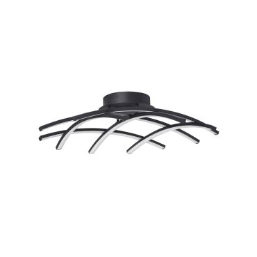 Nova Luce Gropius - plafonnier - Ø 59 x 15 cm - 36W LED dimmable inclus - noir sable