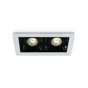 ONE Light Shop Square Boxes - spot encastré - 75 x 45 mm, 66 x 36 mm taille d'encastrement - 2 x 2W LED dimmable inclus - blanc