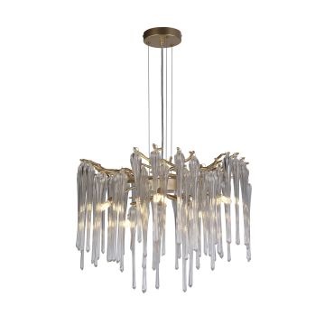 Searchlight Heritage - lampe suspendue - Ø 50 x 100 cm - or et transparent