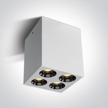 ONE Light Dark Light Plafonniers - spot en saillie 4L - 6,6 x 6,6 x 8,3 cm - 10W LED inclus - blanc